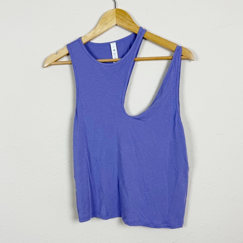 Lululemon Shoulder Cut Out Purple Tank Top Size 8